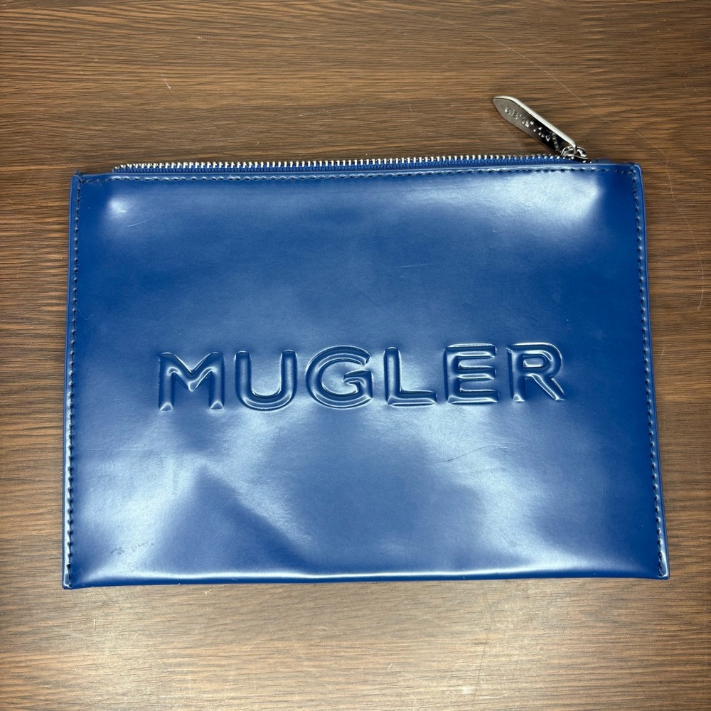 New Mugler Navy Blue Angel Elixir Pouch Bag Clutch Cosmetic Makeup Bag